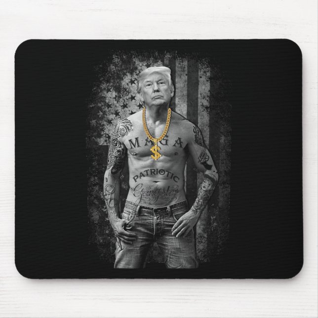 Tapis De Souris Gangster patriotique pro-Trump - Républ anti-libér (Devant)
