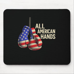 Tapis De Souris Gants de boxe All American Hands – Drapeau américa