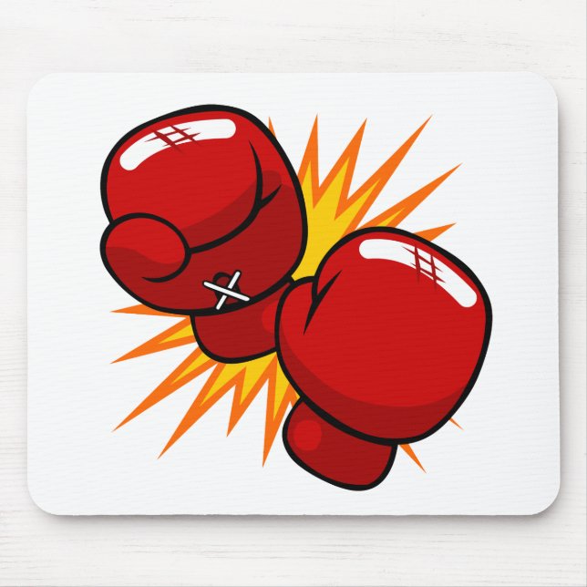 Tapis De Souris Gants de boxe de bande dessinée (Devant)