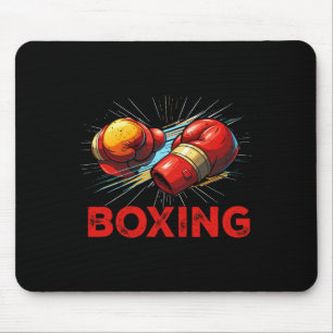 Tapis De Souris Gants de boxe J'aime la lutte sportive Arts martia