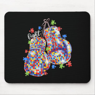 Tapis De Souris Gants de boxe Morceau de puzzle de sensibilisation