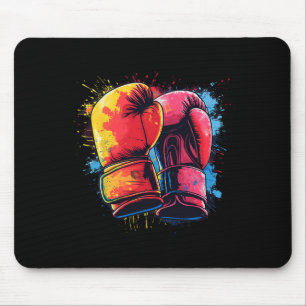 Tapis De Souris Gants De Boxe Peints Colorés Sur Boxe Artistique