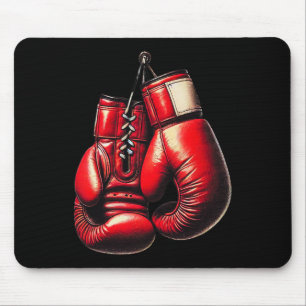 Tapis De Souris Gants de Boxe Rouge Boxe Sport Boxeur Kickboxing