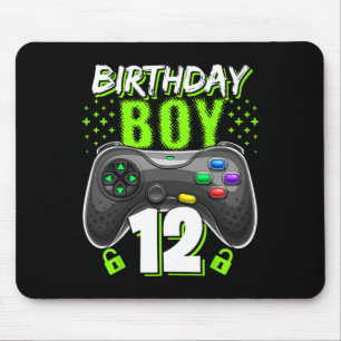 Tapis De Souris Garçon 12 Manette de jeu vidéo Joueur 12e Annivers
