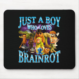 Tapis De Souris Garçon Amoureux de Brainrot Italien Drôle Mème Int