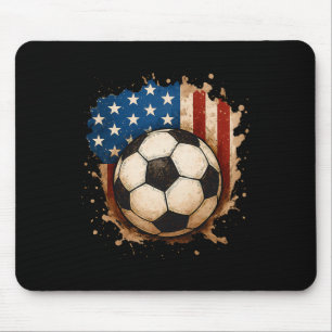 Tapis De Souris Garçon de foot patriotique du 4 juillet Usa drapea