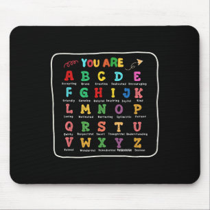 Tapis De Souris Garçon Retour À L'école Vous Êtes Lettres Alphabet