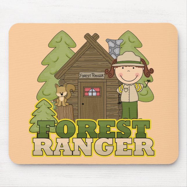 Tapis De Souris Garde forestier - fille de brune (Devant)