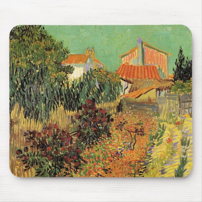 Tapis De Souris Garden Behind a House par Vincent van Gogh (Devant)
