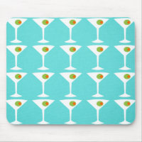 Garder 'Em Coming Martini Mousepad (turquoise)