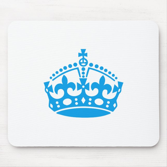 Tapis De Souris Gardez calme couronne de victoire bleue (Devant)