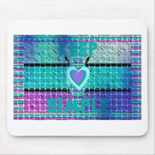 Tapis De Souris Gardez-le simple : Cyan Heart & Clarity Art Motif