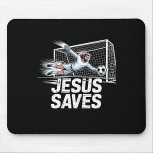 Tapis De Souris Gardien de but de football Jésus sauve Christian S