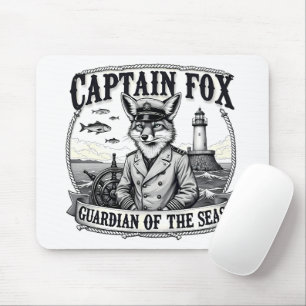 Tapis De Souris Gardien des Mers Capitaine Renard Dessin Nautical