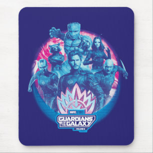 Tapis De Souris Gardiens de la Galaxie Équipe Graphique Vaporwave