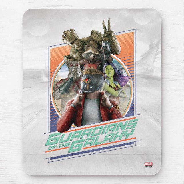 Tapis De Souris Gardiens de la Galaxie | Retro Crew Art (Devant)