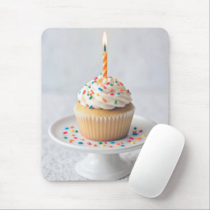 Tapis De Souris Gâteau d'anniversaire avec bougie