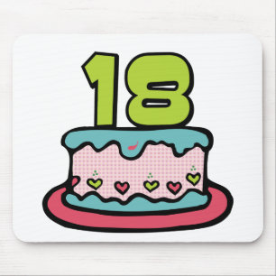 Tapis De Souris Gâteau d'anniversaire de 18 ans