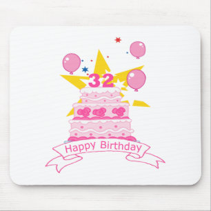 Tapis De Souris Gâteau d'anniversaire de 32 ans