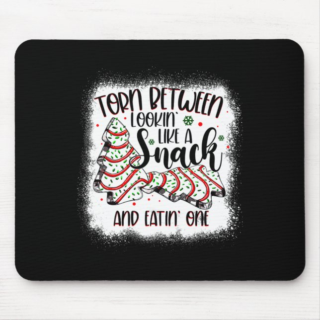 Tapis De Souris Gâteau De Noël Déchiré Entre Le Lookin Comme Un Sn (Devant)