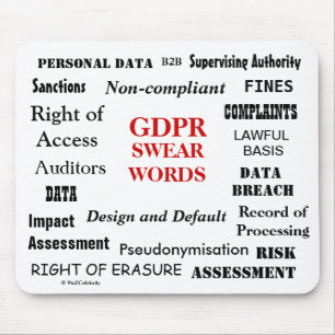 Tapis De Souris GDPR jurent la plaisanterie drôle ennuyante de