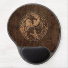 Dragons de Yin Yang avec l'effet en bois de grain
