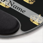 Noir et motif de couronne d'or