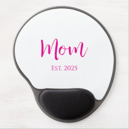 Tapis De Souris Gel Nouveau Maman Hot Pink Script Fête des mères
