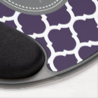 Quatrefoil violet et gris monogramme