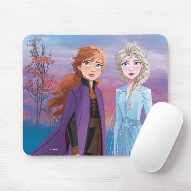 Tapis De Souris Gelé 2| Anna et Elsa| Un voyage ensemble (Avec souris)