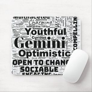 Tapis De Souris Gemini Zodiac Mot Cloud Inspiration