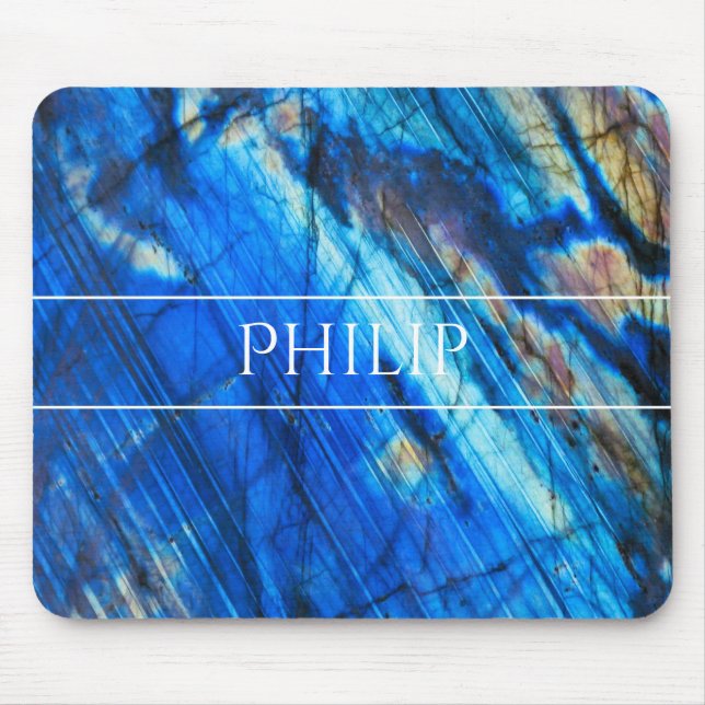 Tapis De Souris Gemme minérale de labradorite élégante à la mode (Devant)