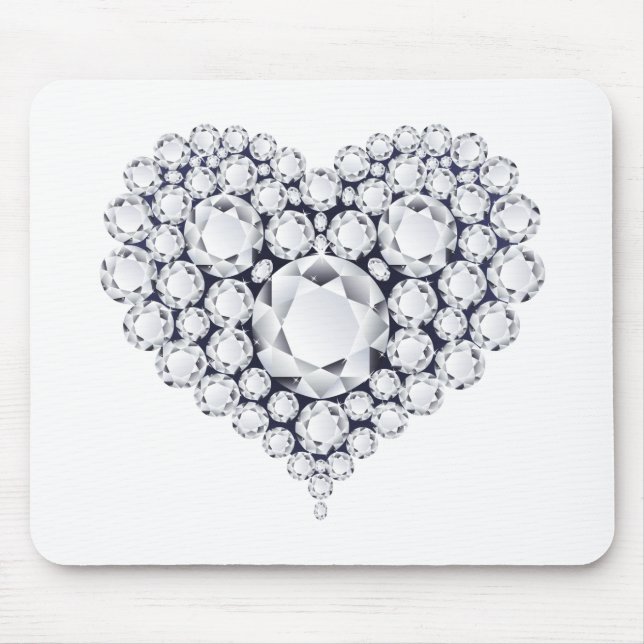 Tapis De Souris Gemmes de coeur de diamants (Devant)