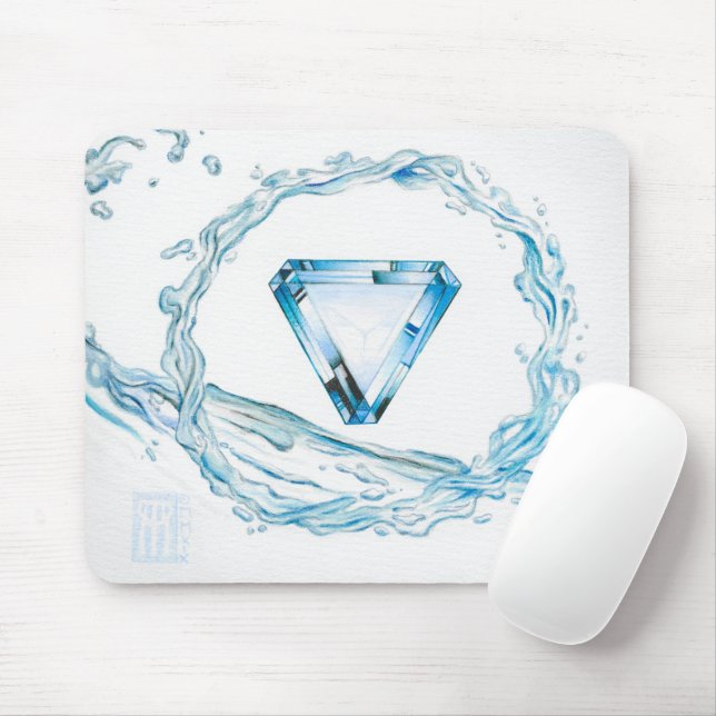 Tapis De Souris Gemstone de coeur Aquamarine (Avec souris)