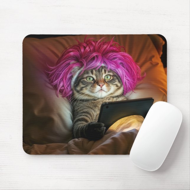 Tapis De Souris Gen Z Chat Stationnement d'une tablette électroniq (Avec souris)