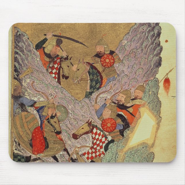 Tapis De Souris Genghis Khan (c.1162-1227) combattant les Chinois (Devant)