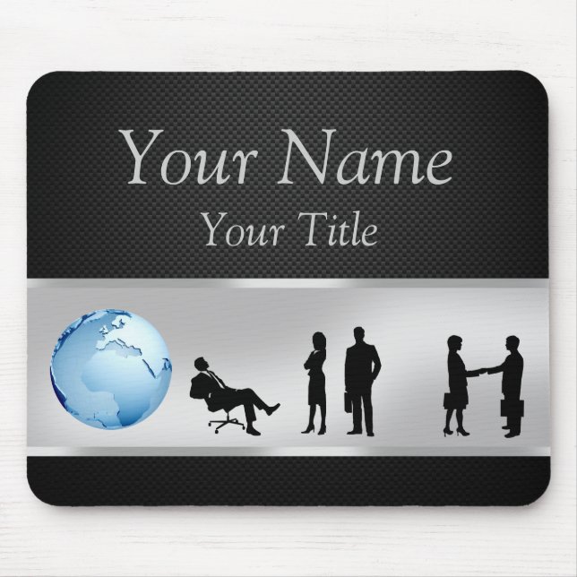 Tapis De Souris Gens d'affaires de globe du monde de bureau - (Devant)