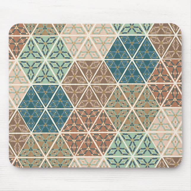 Tapis De Souris Geo extérieur XI motif tribal bleu et vert de | (Devant)