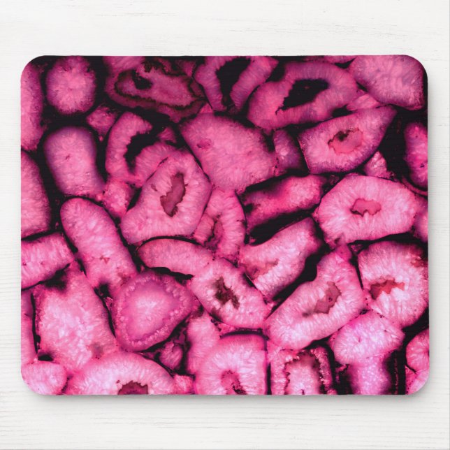Tapis De Souris Géodes d'âge à quartz rose motif abstrait (Devant)