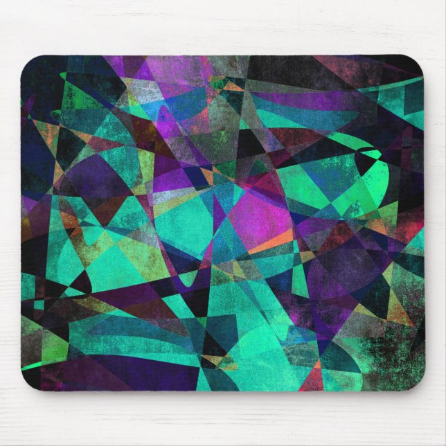 Tapis De Souris Géométrique, colorée, Art Abstrait original (Devant)