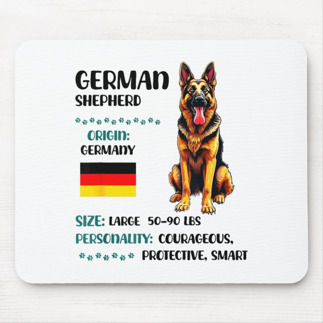 Tapis De Souris German Shepherd Origin Funny German Shepherd Lover (Devant)