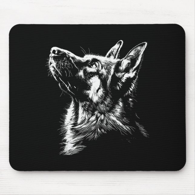 Tapis De Souris German Shepherd Silhouette Graphic German Shepherd (Devant)