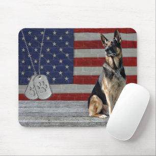 Tapis De Souris German Shepherd With Dog Tags Mouse Pad