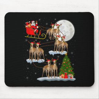 Tapis De Souris Ghound Dog Santa Sleigh Flying Funny Magical Chris
