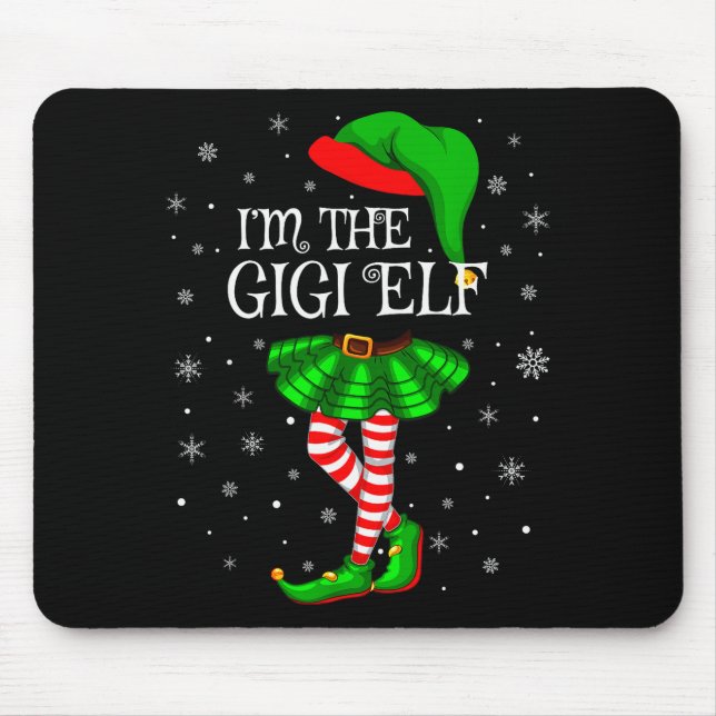 Tapis De Souris Gigi Elf Christmas Matching Family Women Girls Elf (Devant)