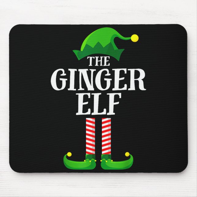 Tapis De Souris Ginger Elf Matching Family Group Christmas Party P (Devant)