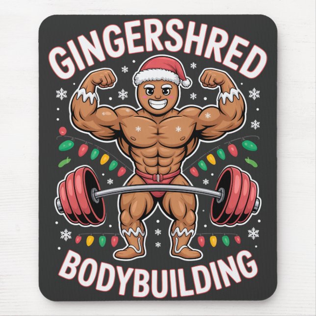 Tapis De Souris Gingerbread Bodybuilding Christmas Gym  (Devant)