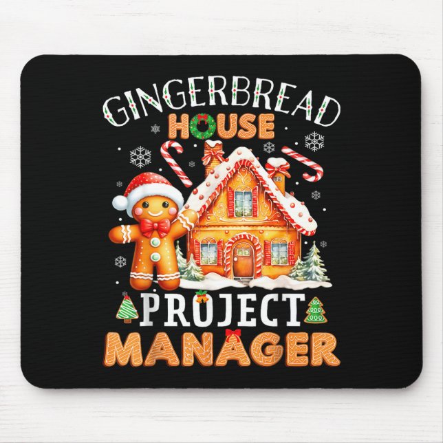Tapis De Souris Gingerbread House Project Manager Decorating Bakin (Devant)