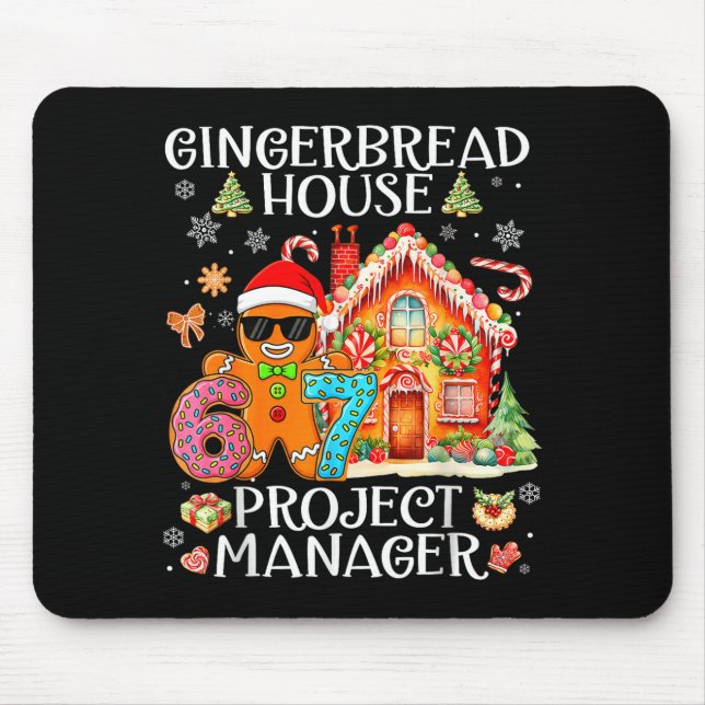 Tapis De Souris Gingerbread House Project Manager Decorating Bakin (Devant)