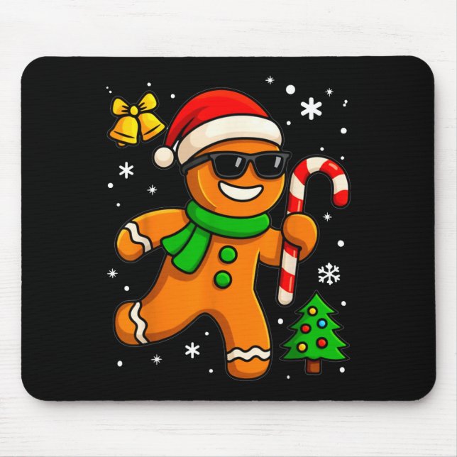 Tapis De Souris Gingerbread Man Funny Christmas Cookie Costume Bak (Devant)